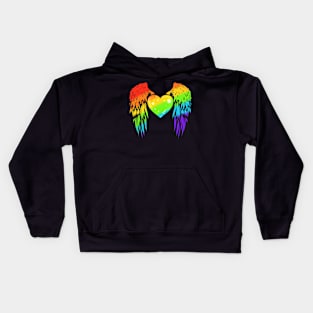 Colorful Winged Heart LGBTQ Pride Month Kids Hoodie